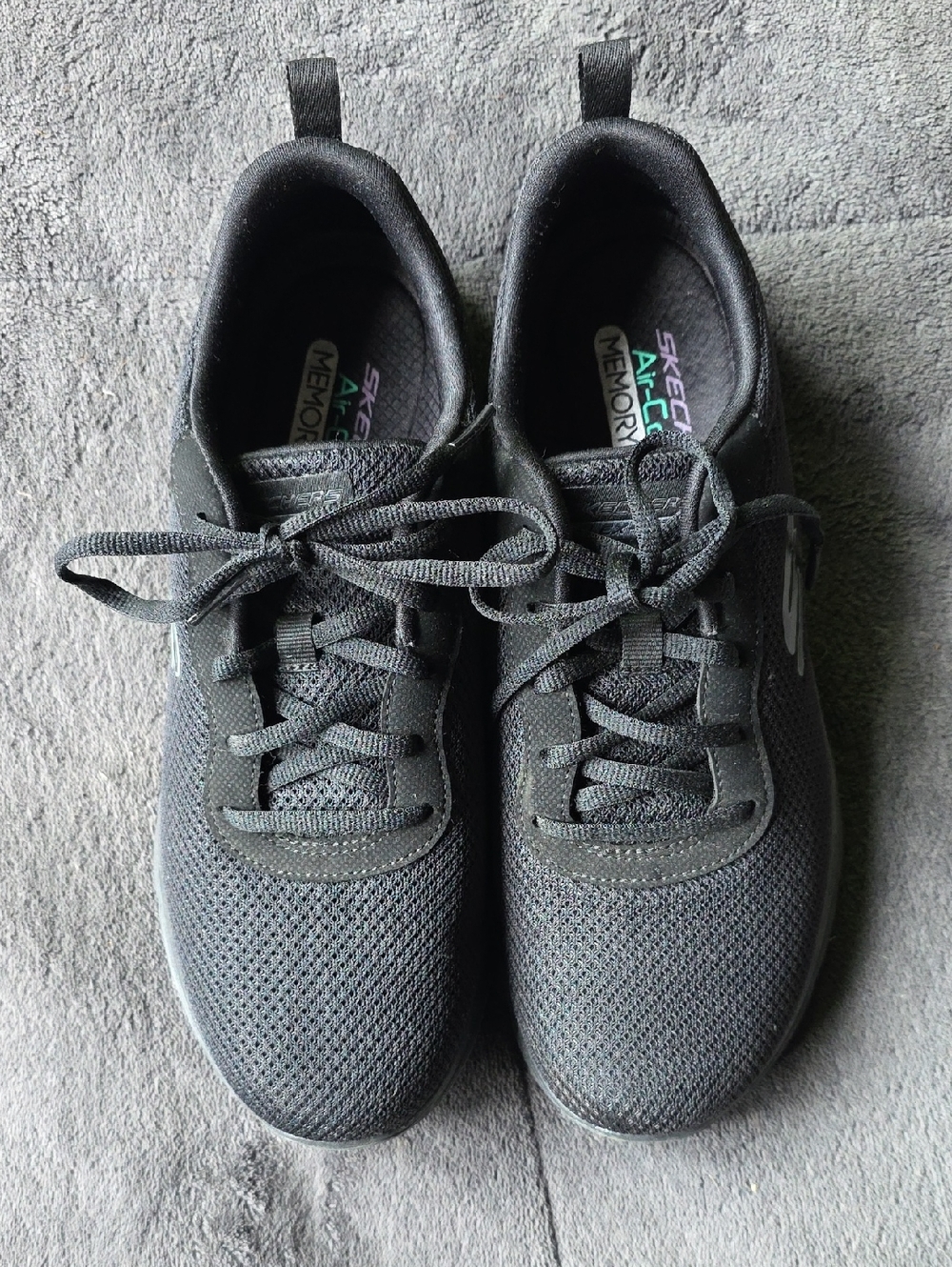 Skechers Black Mesh Lace-Up Athletic Trainers